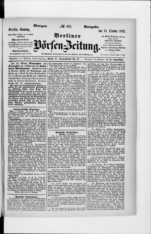 Berliner Börsen-Zeitung vom 15.10.1882