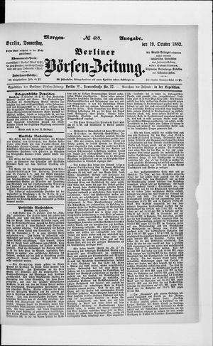 Berliner Börsen-Zeitung vom 19.10.1882