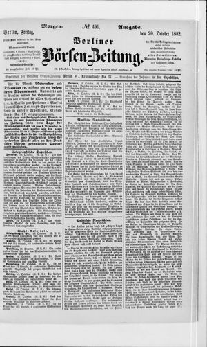Berliner Börsen-Zeitung vom 20.10.1882