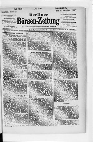 Berliner Börsen-Zeitung on Oct 20, 1882