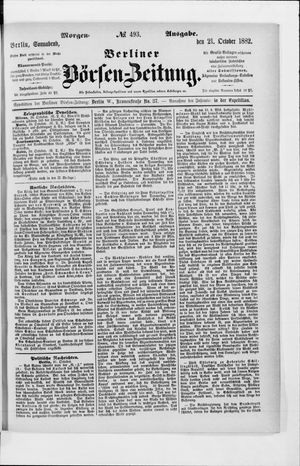 Berliner Börsen-Zeitung vom 21.10.1882
