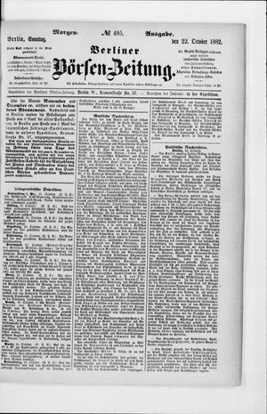 Berliner Börsen-Zeitung vom 22.10.1882