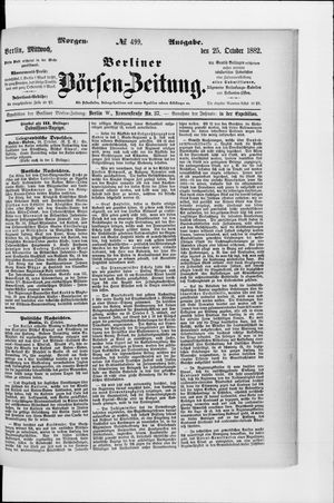 Berliner Börsen-Zeitung vom 25.10.1882
