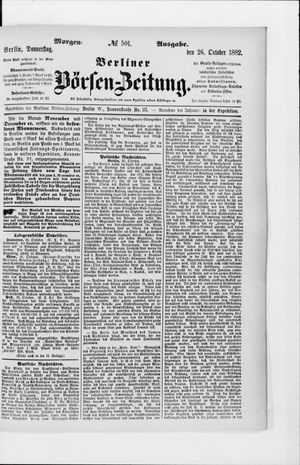 Berliner Börsen-Zeitung vom 26.10.1882