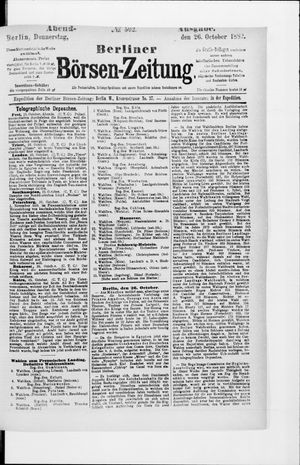 Berliner Börsen-Zeitung vom 26.10.1882