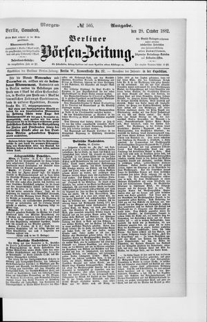 Berliner Börsen-Zeitung vom 28.10.1882