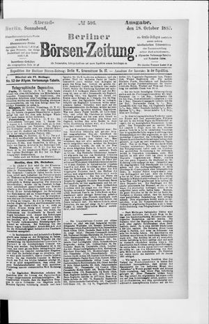 Berliner Börsen-Zeitung vom 28.10.1882