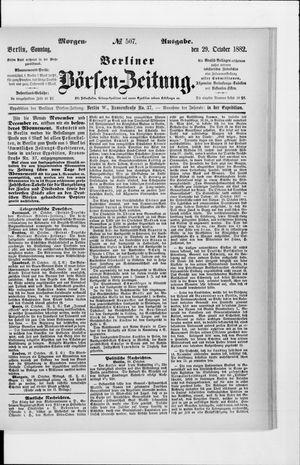 Berliner Börsen-Zeitung vom 29.10.1882