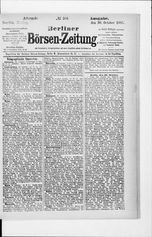 Berliner Börsen-Zeitung vom 30.10.1882