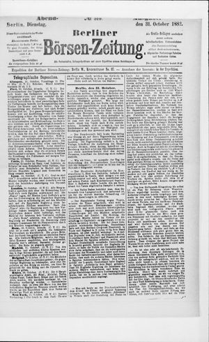 Berliner Börsen-Zeitung vom 31.10.1882