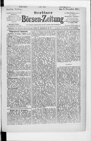 Berliner Börsen-Zeitung on Nov 3, 1882