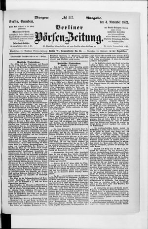 Berliner Börsen-Zeitung vom 04.11.1882