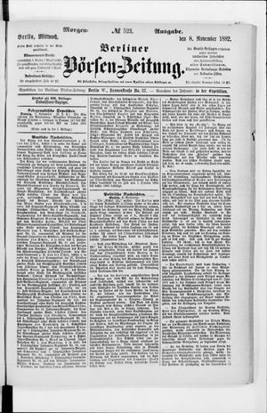 Berliner Börsen-Zeitung vom 08.11.1882