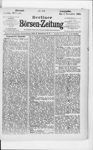 Berliner Börsen-Zeitung vom 08.11.1882