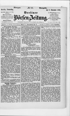 Berliner Börsen-Zeitung vom 09.11.1882