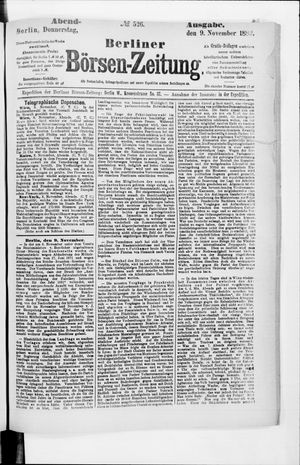 Berliner Börsen-Zeitung vom 09.11.1882