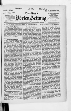 Berliner Börsen-Zeitung vom 10.11.1882