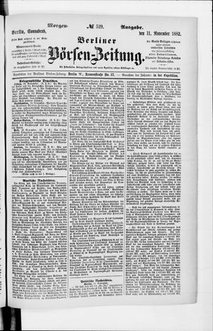 Berliner Börsen-Zeitung vom 11.11.1882