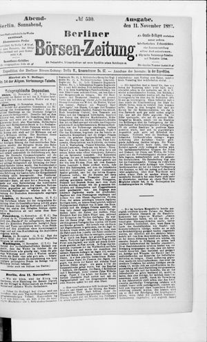 Berliner Börsen-Zeitung vom 11.11.1882