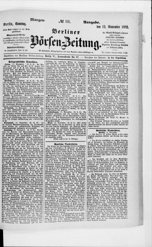 Berliner Börsen-Zeitung vom 12.11.1882