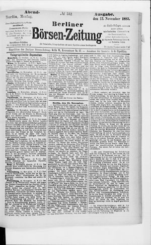 Berliner Börsen-Zeitung vom 13.11.1882
