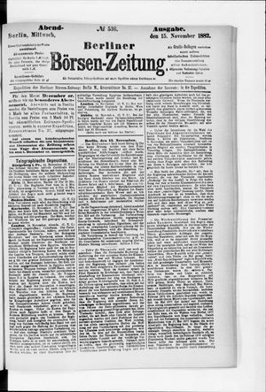 Berliner Börsen-Zeitung vom 15.11.1882