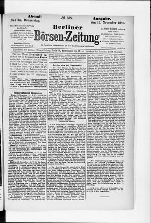 Berliner Börsen-Zeitung vom 16.11.1882