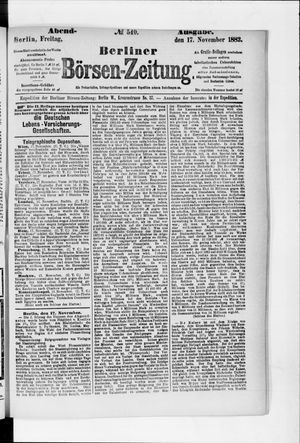 Berliner Börsen-Zeitung vom 17.11.1882