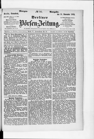 Berliner Börsen-Zeitung vom 18.11.1882