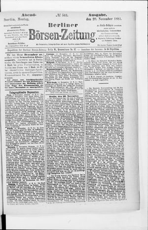 Berliner Börsen-Zeitung vom 20.11.1882