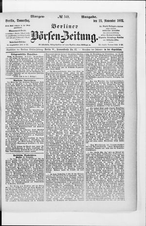Berliner Börsen-Zeitung vom 23.11.1882