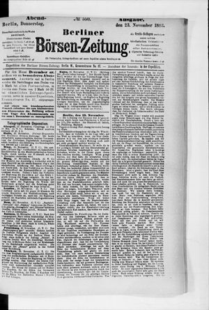 Berliner Börsen-Zeitung vom 23.11.1882