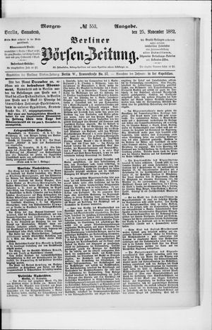 Berliner Börsen-Zeitung on Nov 25, 1882