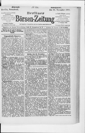 Berliner Börsen-Zeitung vom 25.11.1882