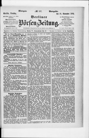 Berliner Börsen-Zeitung vom 28.11.1882