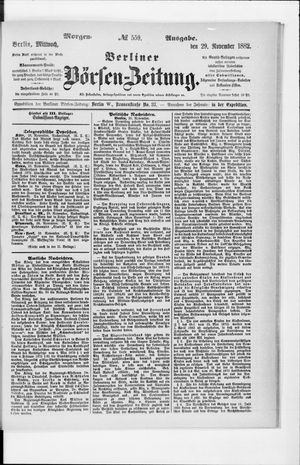 Berliner Börsen-Zeitung on Nov 29, 1882