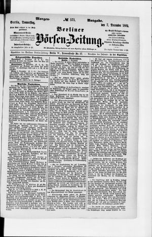 Berliner Börsen-Zeitung vom 07.12.1882