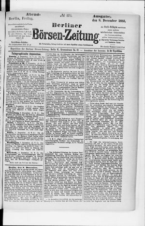 Berliner Börsen-Zeitung vom 08.12.1882