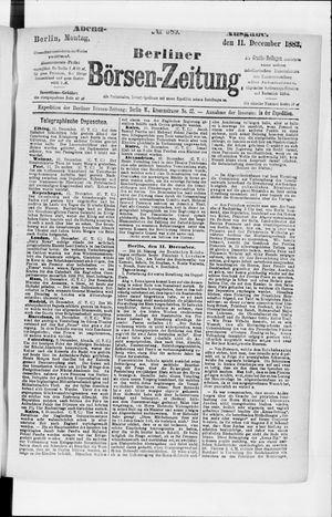 Berliner Börsen-Zeitung vom 11.12.1882