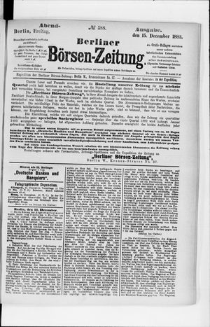 Berliner Börsen-Zeitung vom 15.12.1882