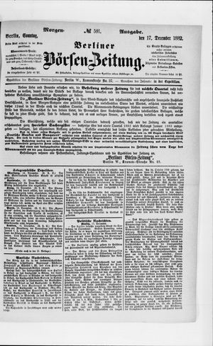 Berliner Börsen-Zeitung vom 17.12.1882