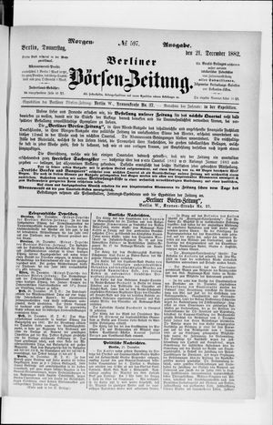 Berliner Börsen-Zeitung vom 21.12.1882