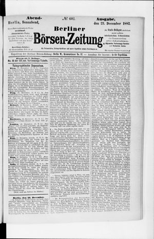 Berliner Börsen-Zeitung vom 23.12.1882