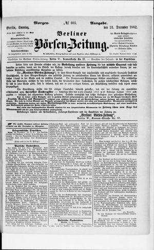 Berliner Börsen-Zeitung vom 24.12.1882