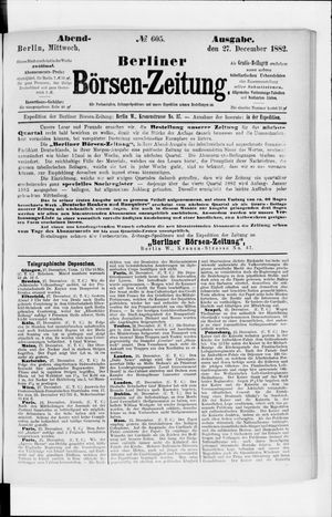 Berliner Börsen-Zeitung vom 27.12.1882