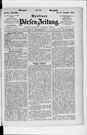 Berliner Börsen-Zeitung vom 28.12.1882