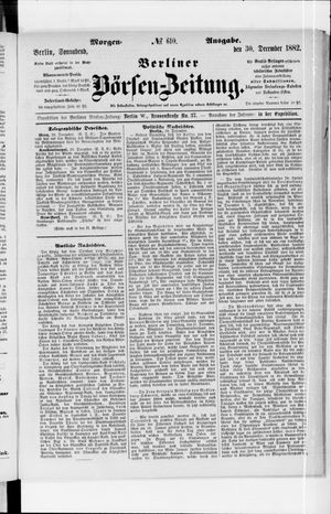 Berliner Börsen-Zeitung on Dec 30, 1882
