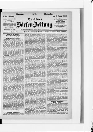 Berliner Börsen-Zeitung vom 03.01.1883