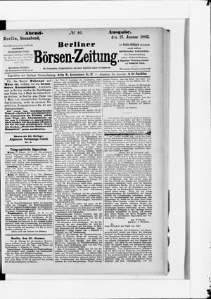 Berliner Börsen-Zeitung on Jan 27, 1883