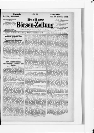 Berliner Börsen-Zeitung on Feb 10, 1883